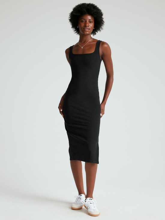 Beyond Yoga • Black Spacedye Icon Midi Dress • Size M • NWT - Picture 1 of 9